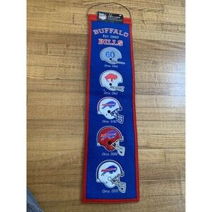 NWT Buffalo Bills NFL legacy Genuine Wool Logo Banner 32" x 8" Retro 90s Y2K